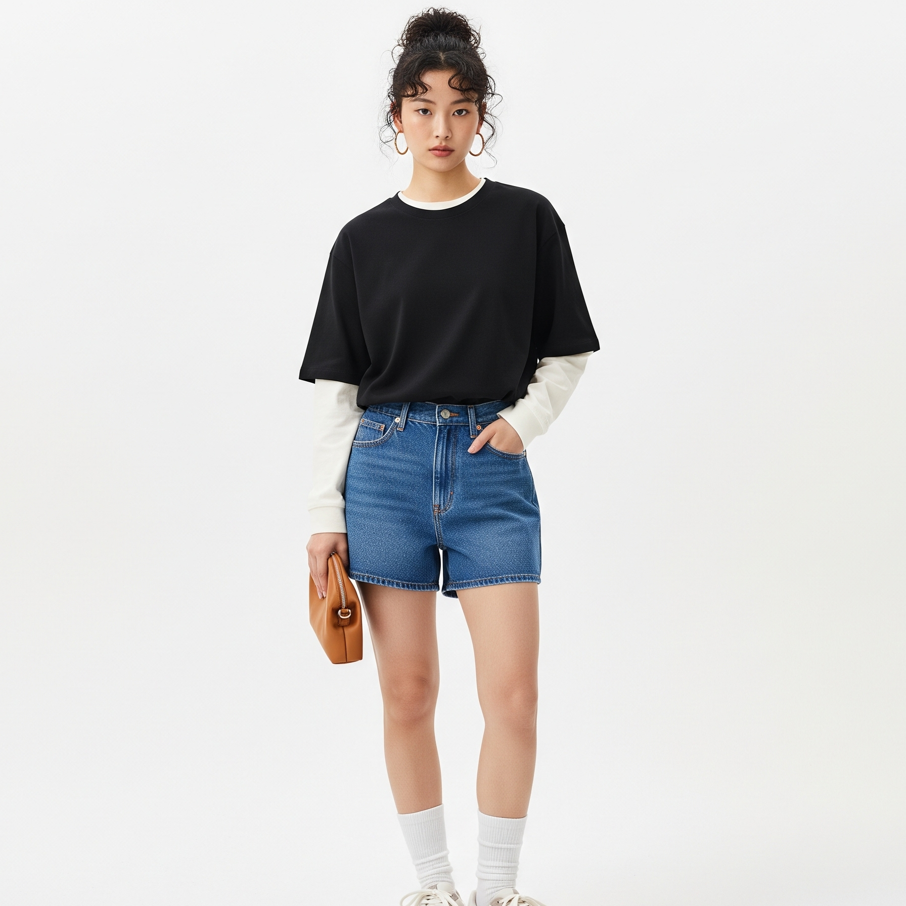 Women's Solid T-shirts - Black S