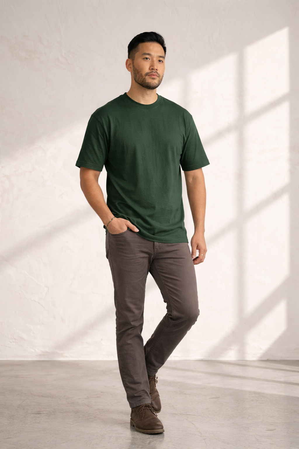 Men's T-Shirt – Verdant Flow Relaxed Fit / Loose Fit (Oversized) (Green)