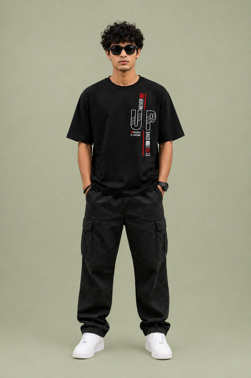GNB “Relentless Line” Oversized Tee – Black