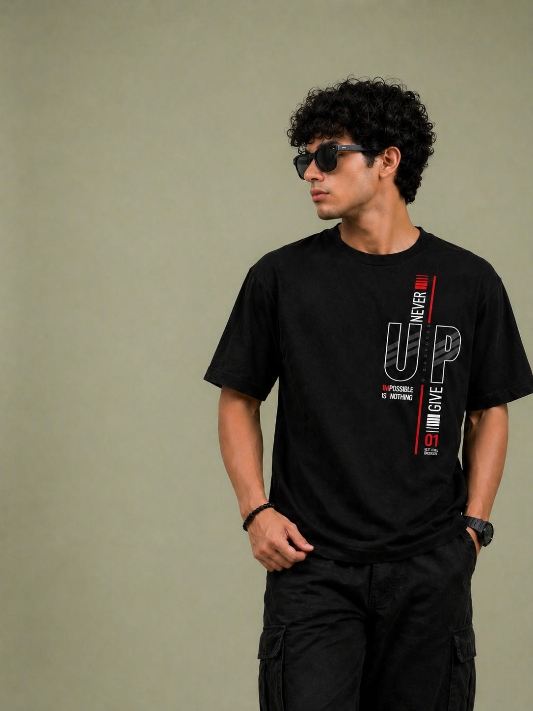GNB “Relentless Line” Oversized Tee – Black