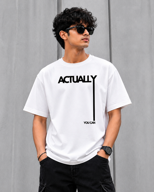 GNB “Actually You Can” Oversized Tee – White