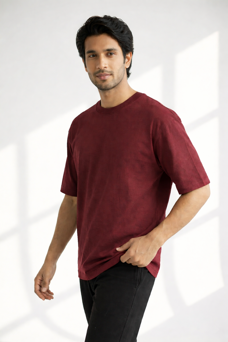 Men's T-Shirt – GNB Royal Maroon Oversized Heavy Tee
