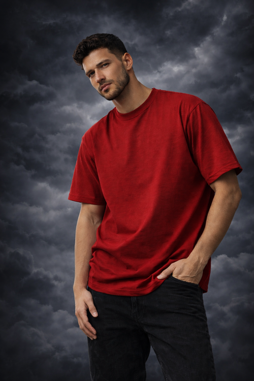 Men's T-Shirt – GNB Royal Maroon Oversized Heavy Tee