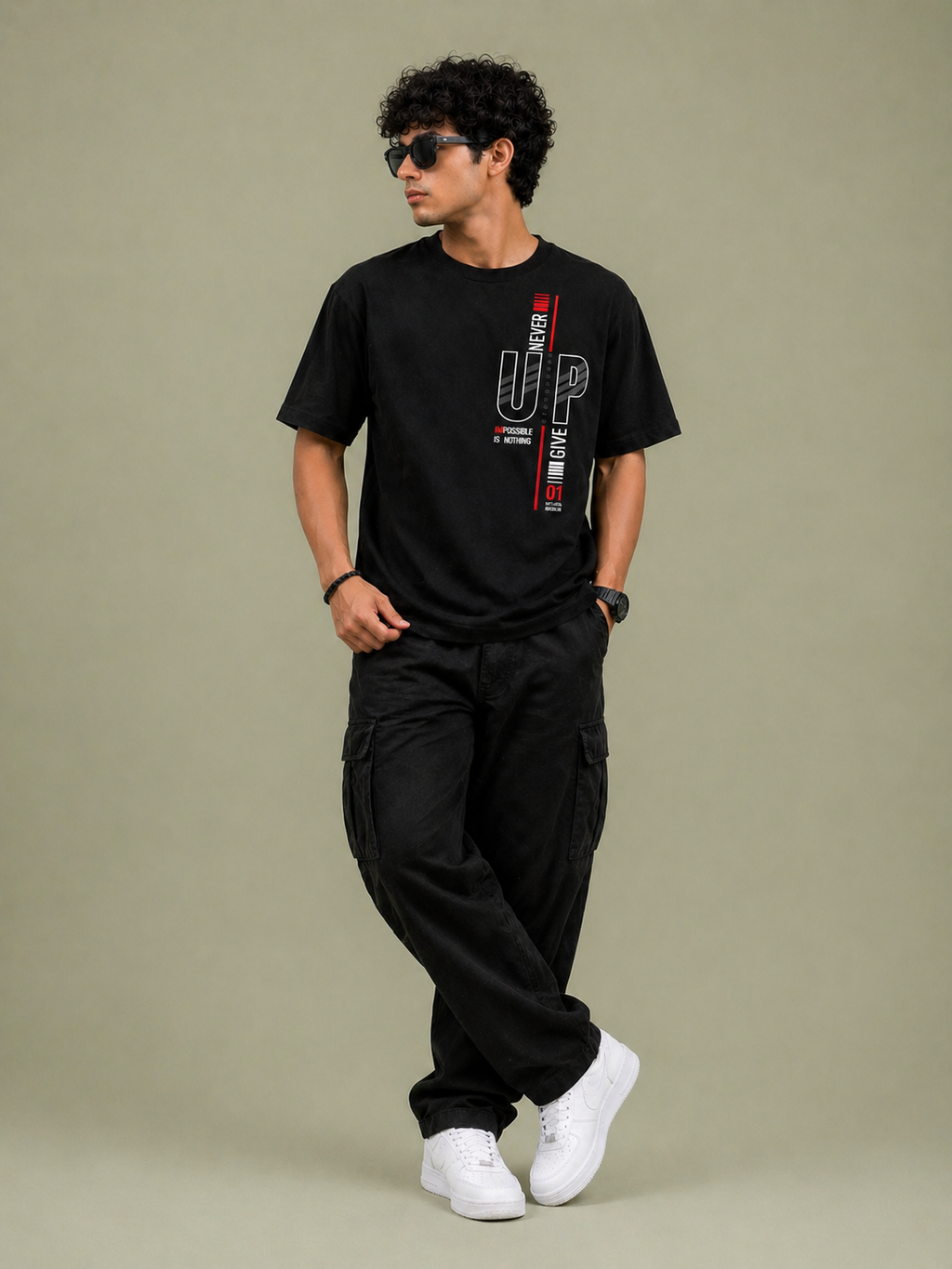 GNB “Relentless Line” Oversized Tee – Black