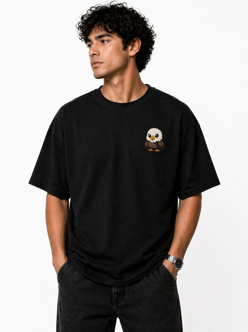 GNB Freedom Eagle Relaxed Fit / Loose Fit (Oversized) Tee – Black