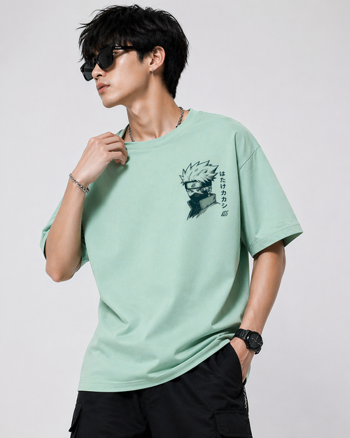 GNB "Lone Shinobi" Relaxed Fit / Loose Fit (Oversized) Tee – Sage Green