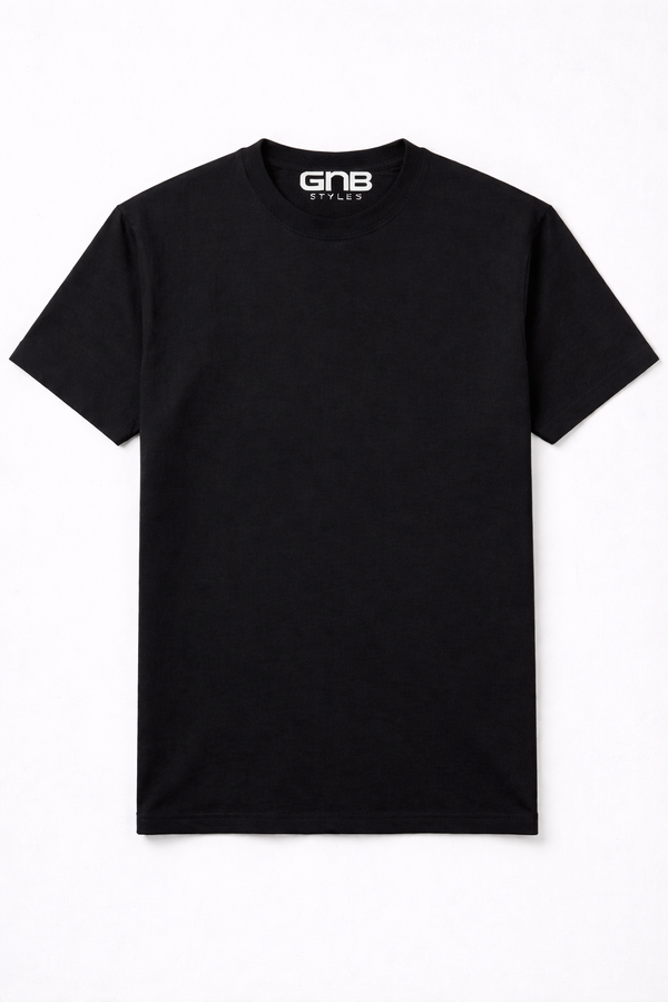 Men’s Urban Classic Drop Shoulder T-Shirt – 240 GSM Heavyweight Cotton, Deep Matte Black