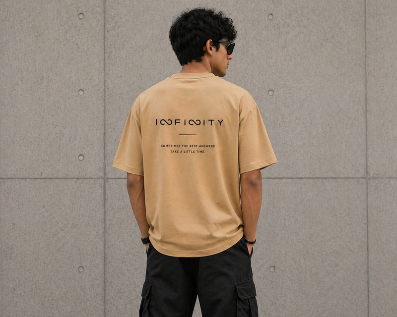 GNB “Infinity Flow” Oversized Tee – Sand Beige