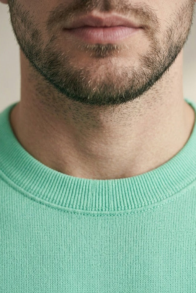 Men's T-Shirt – Classic Heavy Cotton Relaxed Fit / Loose Fit (Oversized) (Light Green)