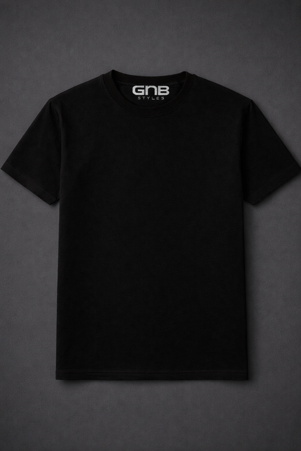 Men's Urban Classic Drop Shoulder T-Shirt – 240 GSM Heavyweight Cotton, Deep Matte Black