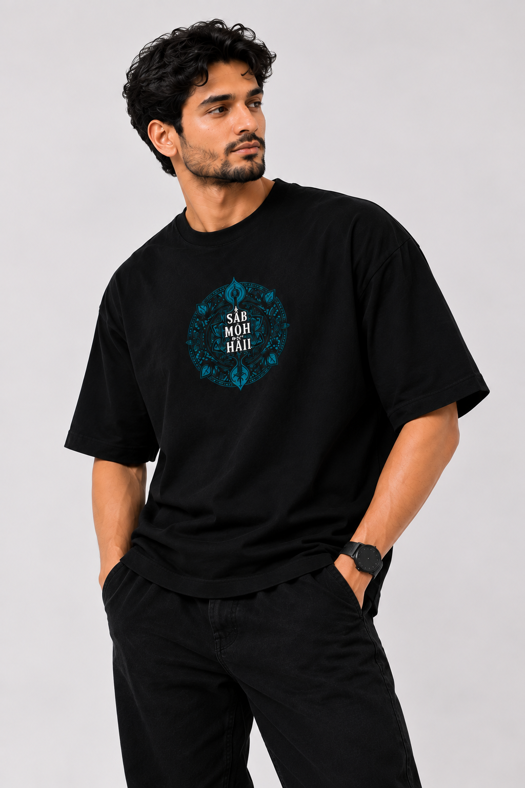 Sab Moh Maya Hai Oversized T-Shirt – Premium 240 GSM Cotton | Unisex Streetwear