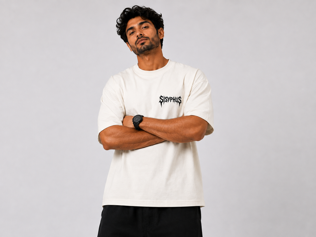 Sisyphus Oversized T-Shirt – Premium 240 GSM Cotton | Front & Back Graphic