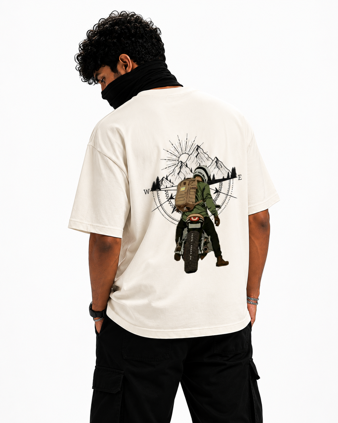 Reality Rider Oversized Off-White Graphic T-Shirt | 240 GSM Premium Cotton | Unisex