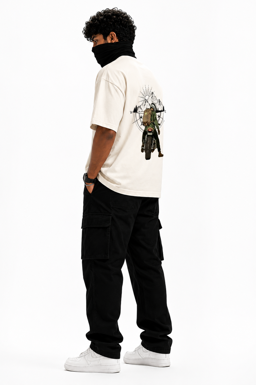 Reality Rider Oversized Off-White Graphic T-Shirt | 240 GSM Premium Cotton | Unisex
