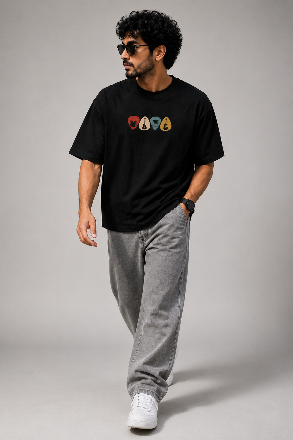 Vintage Music Picks Oversized T-Shirt | Premium 240 GSM Cotton