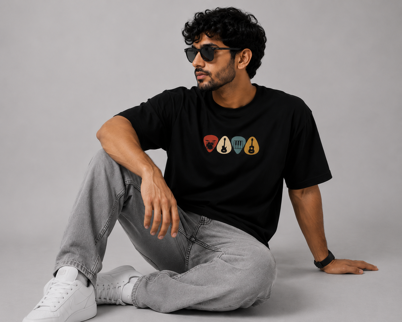 Vintage Music Picks Oversized T-Shirt | Premium 240 GSM Cotton