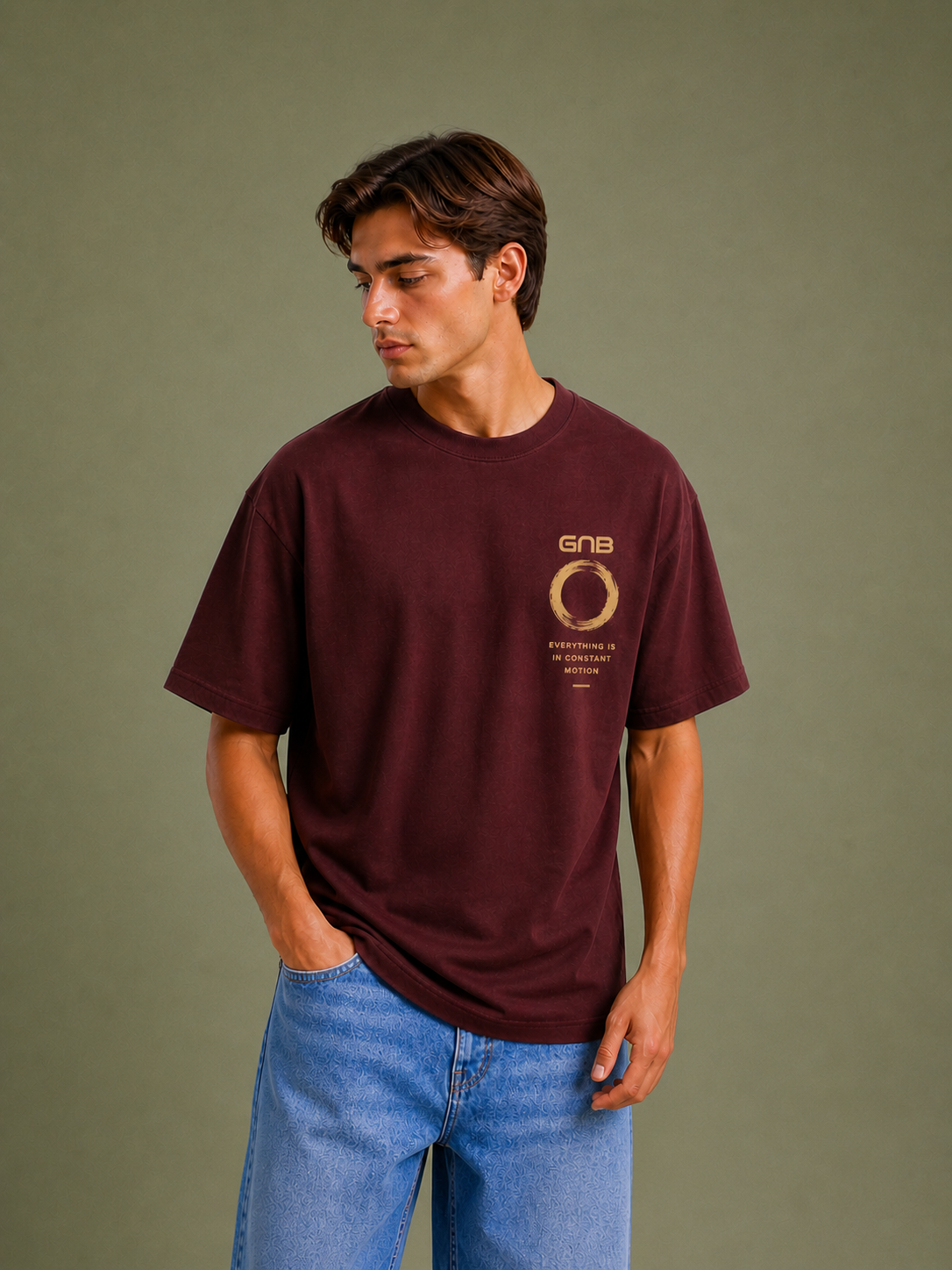 GNB Constant Motion Tee Loose Fit (Oversized) T-Shirt – Maroon