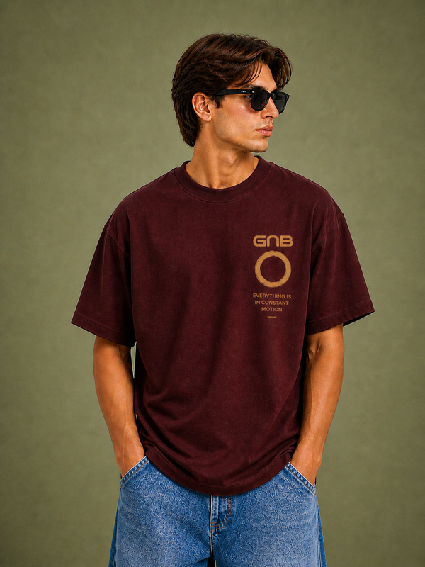 GNB Constant Motion Tee Loose Fit (Oversized) T-Shirt – Maroon