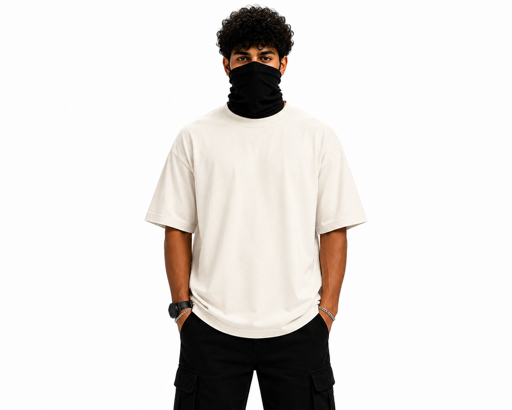 Urban Rhythm Oversized Graphic T-Shirt – Off White | 240 GSM Premium Cotton