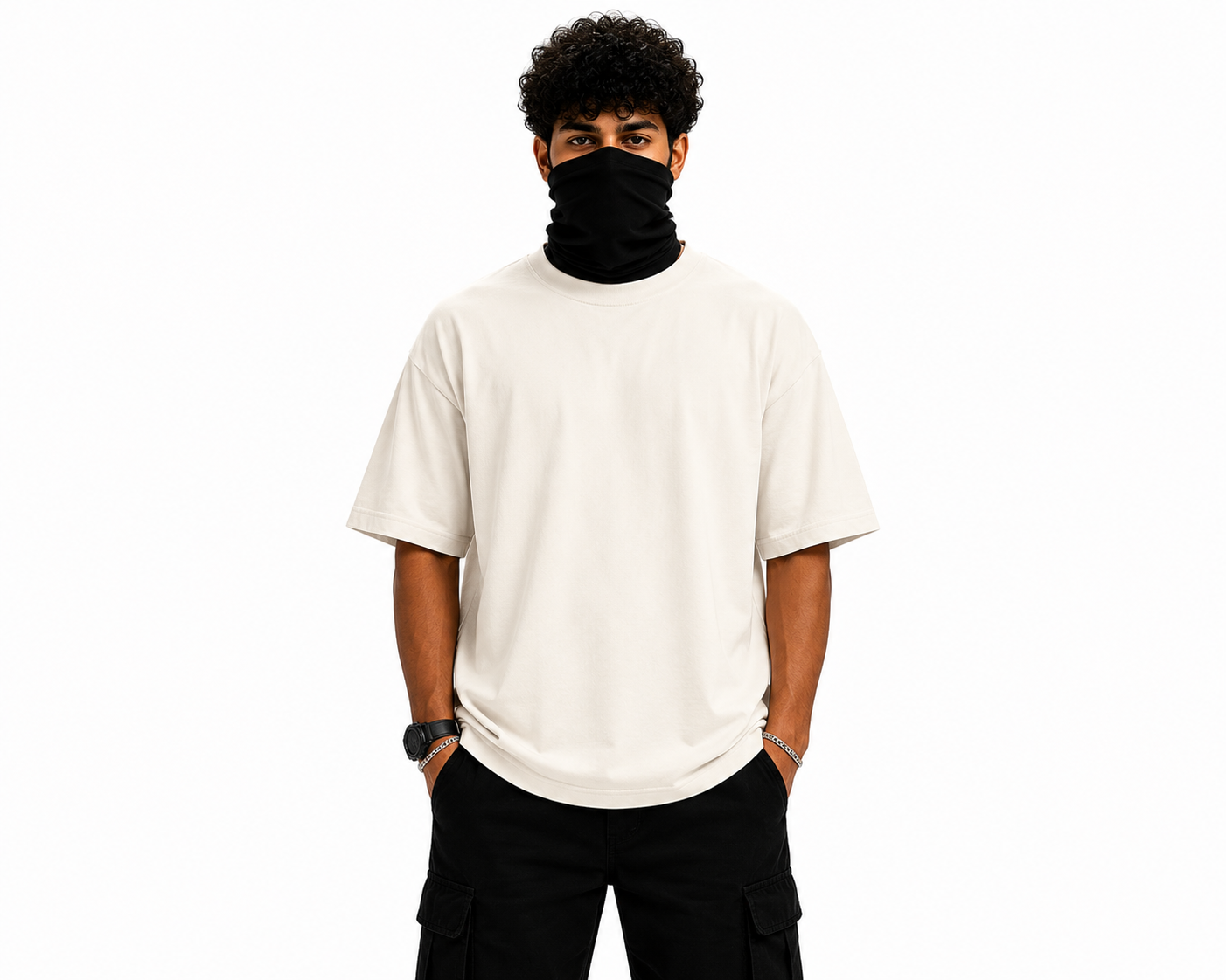 Urban Rhythm Oversized Graphic T-Shirt – Off White | 240 GSM Premium Cotton