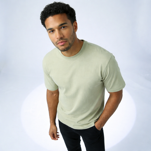 Men’s T-Shirt – Classic Heavy Cotton Oversized (Light Green)
