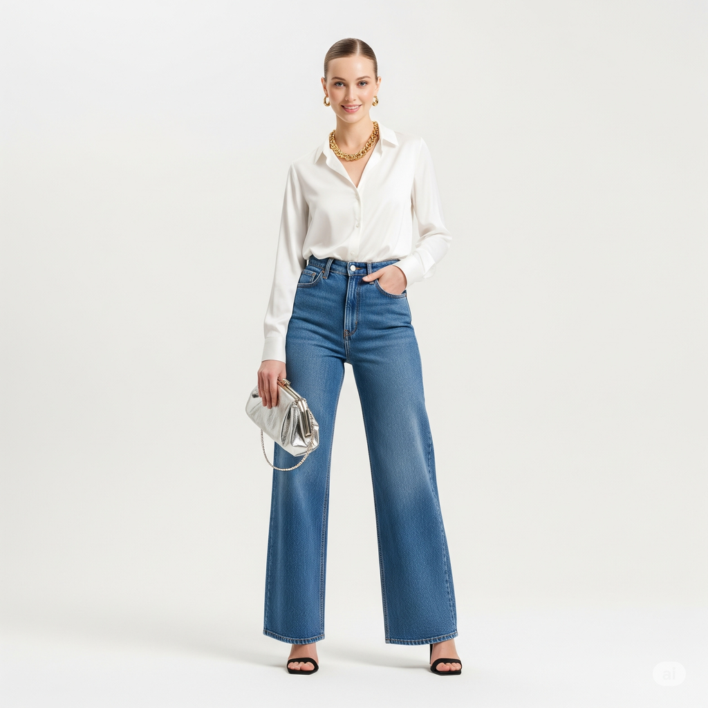 Women's Satin Shirts - White