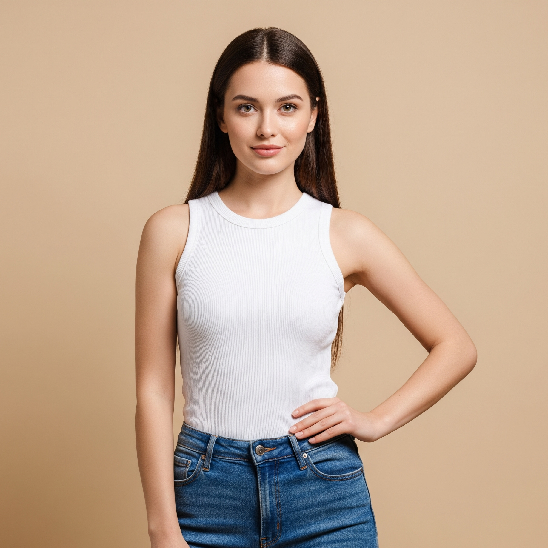 Women's Solid Sleeveless Top - White