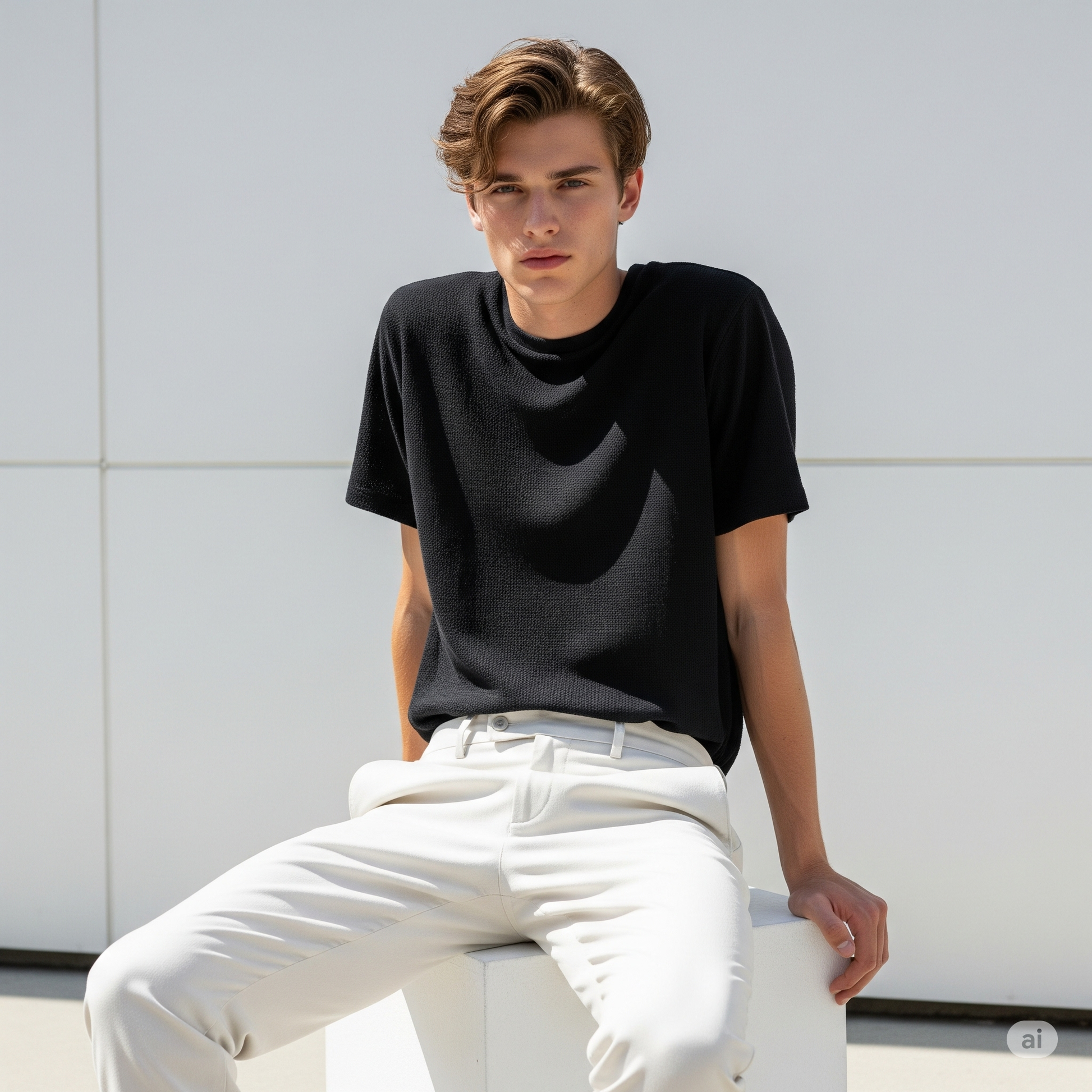 Waffled Men's T-Shirt - Black