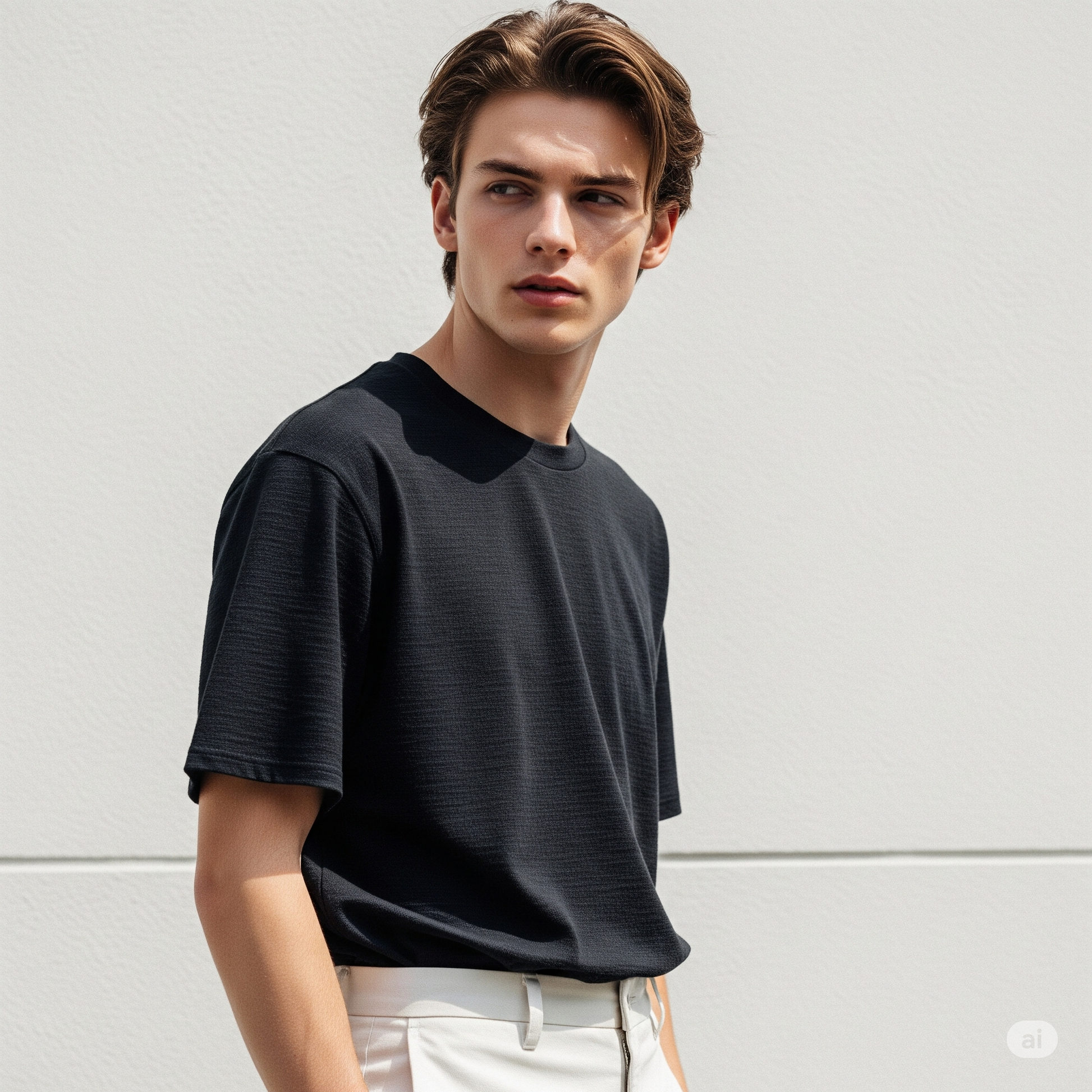 Waffled Men's T-Shirt - Black