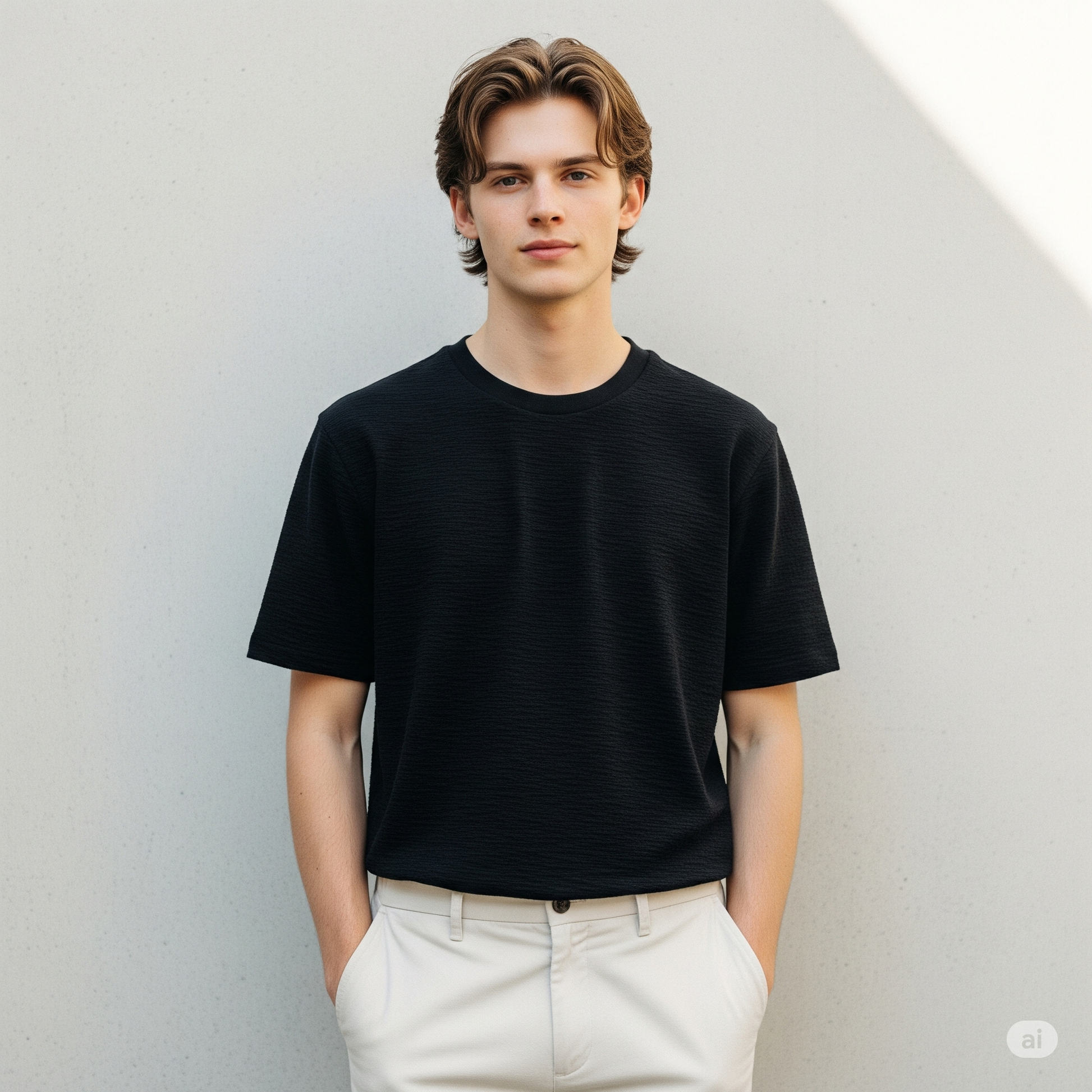 Waffled Men's T-Shirt - Black