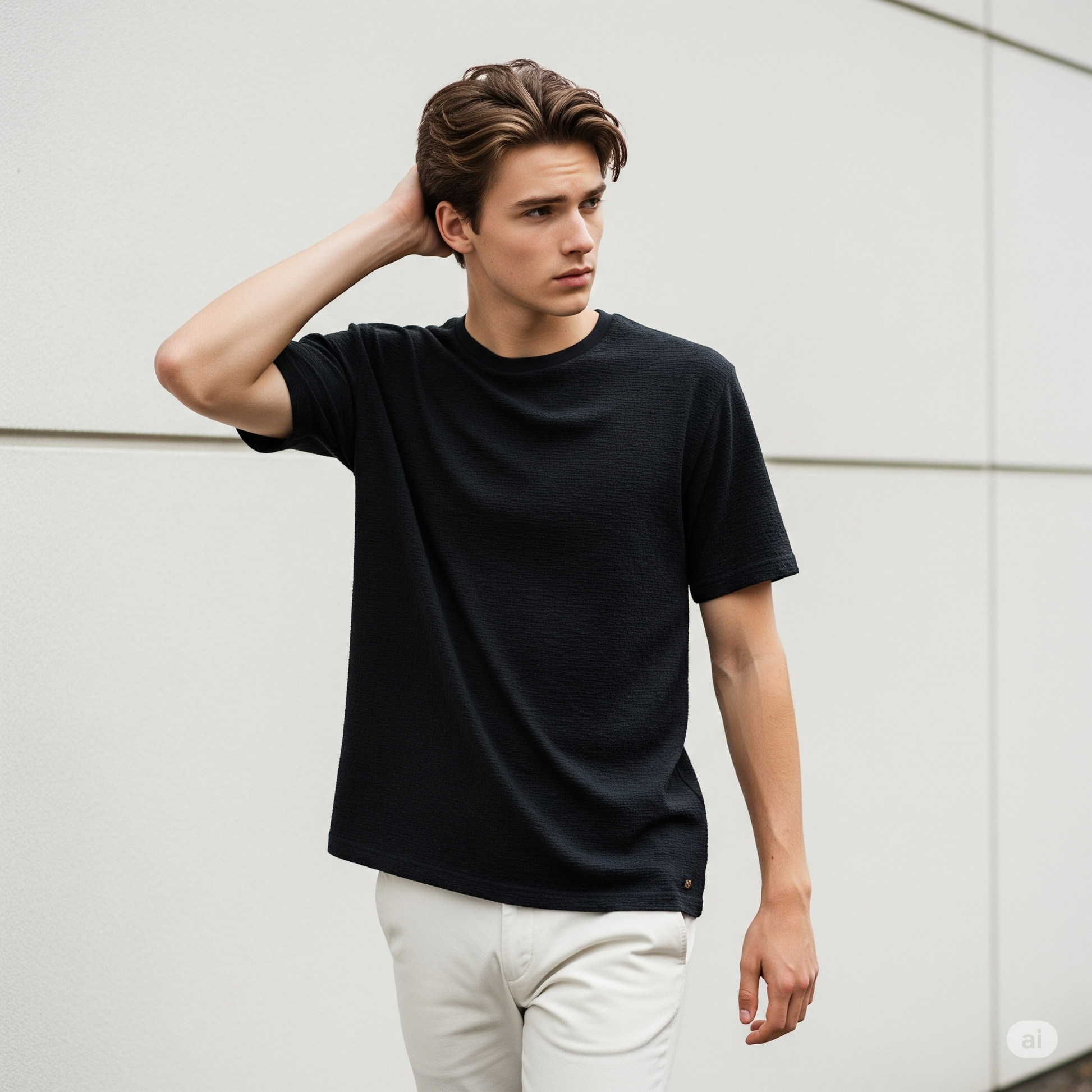 Waffled Men's T-Shirt - Black