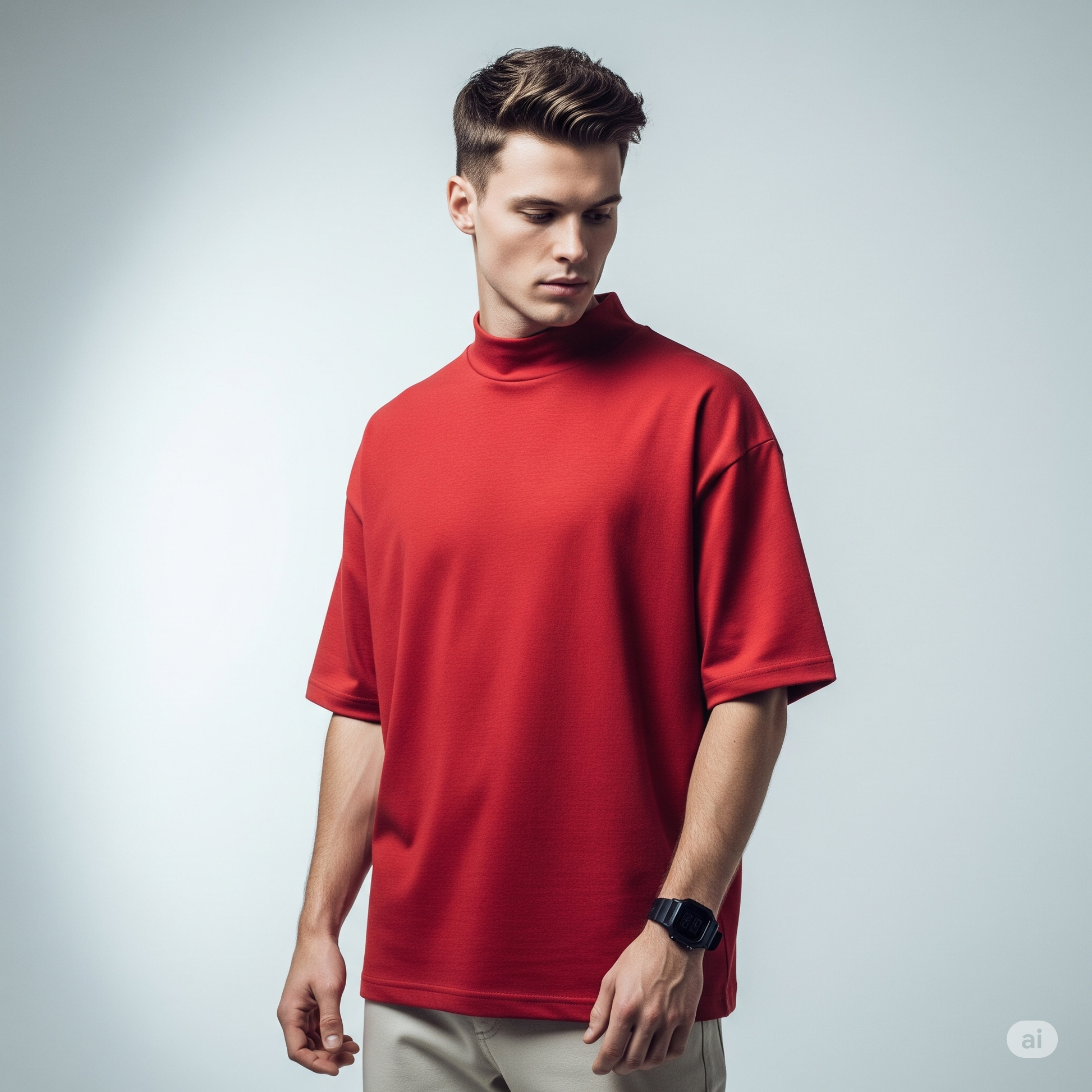 Drop Shoulder French terry T-shirt - Heatwave