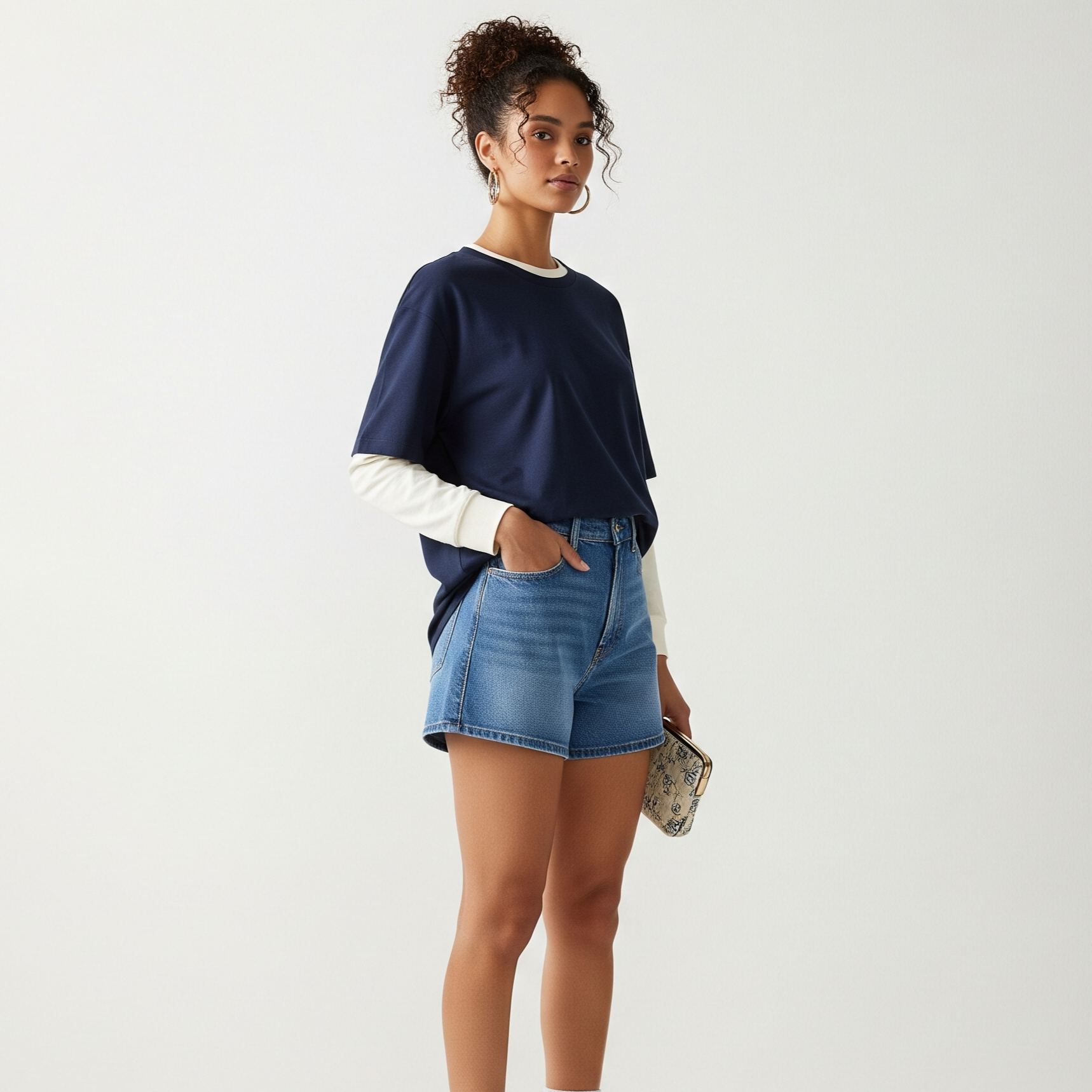 Women's Solid T-shirts - Navy