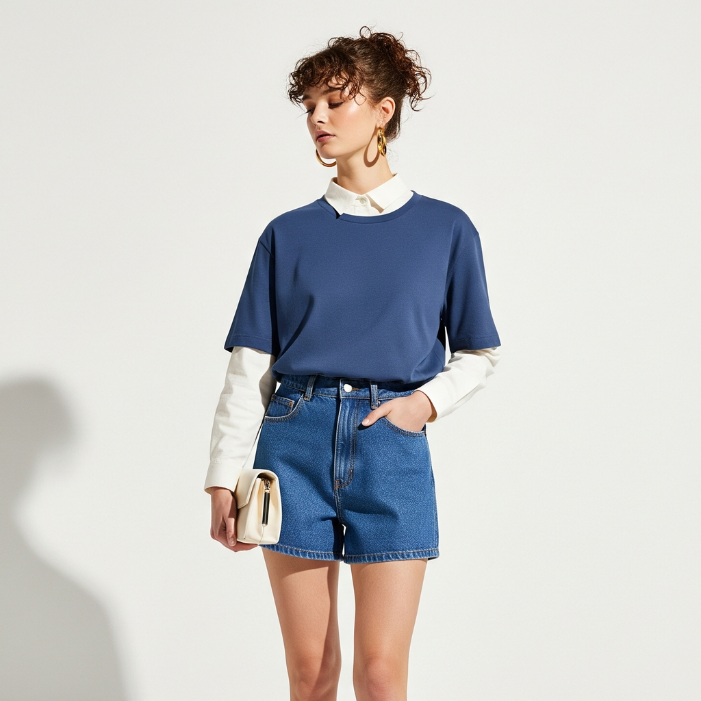 Women's Solid T-shirts - Navy