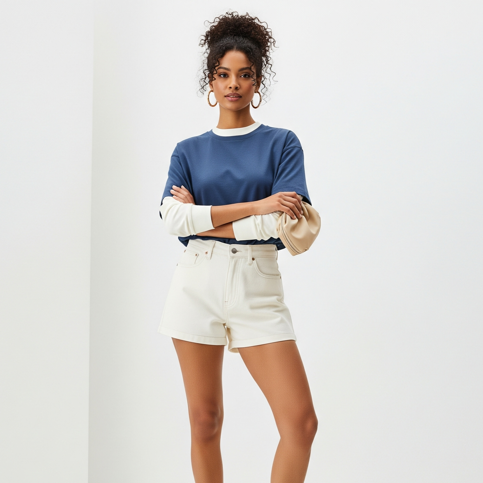 Women's Solid T-shirts - Navy