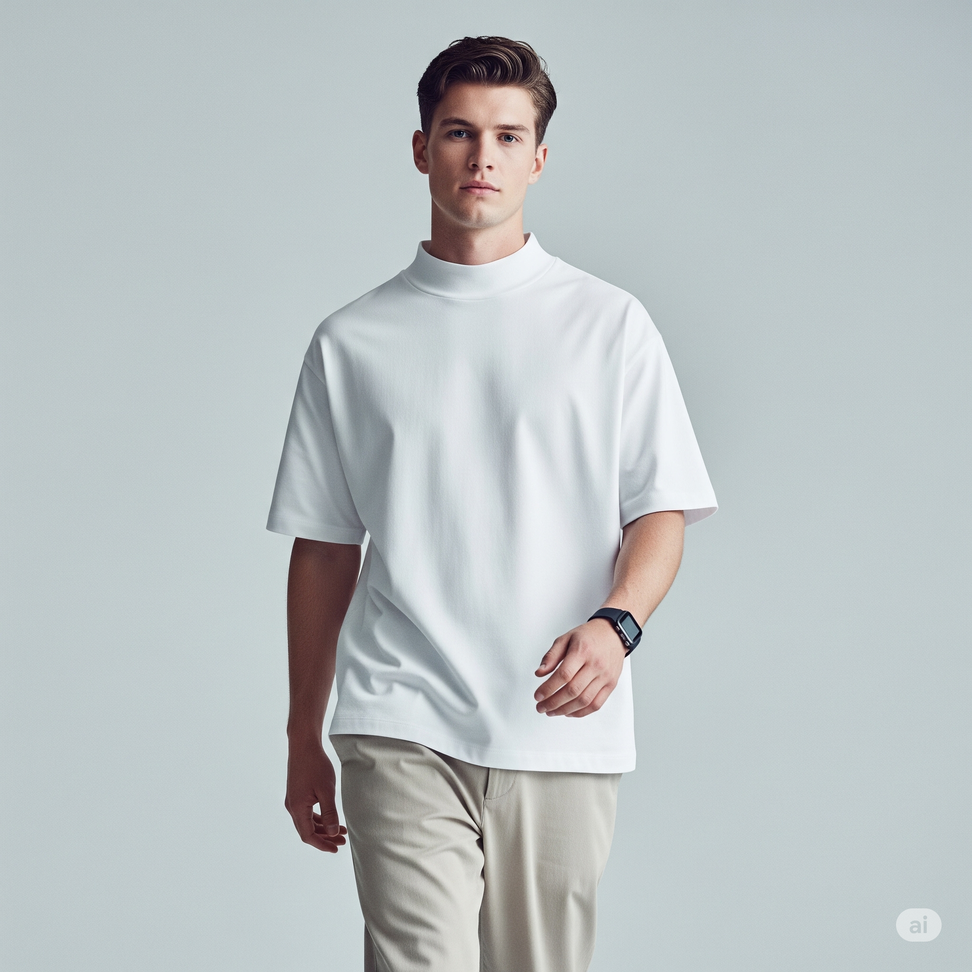 Drop Shoulder French terry T-shirt - White