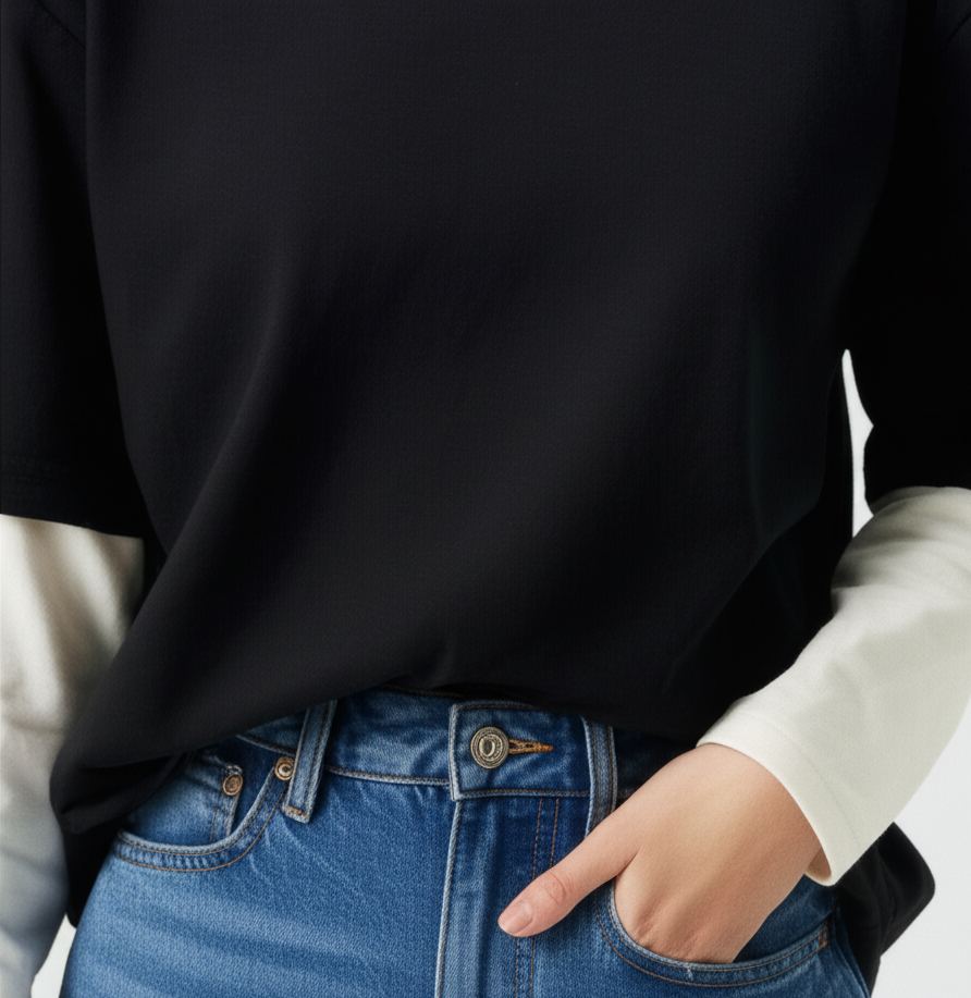 Women's Solid T-shirts - Black
