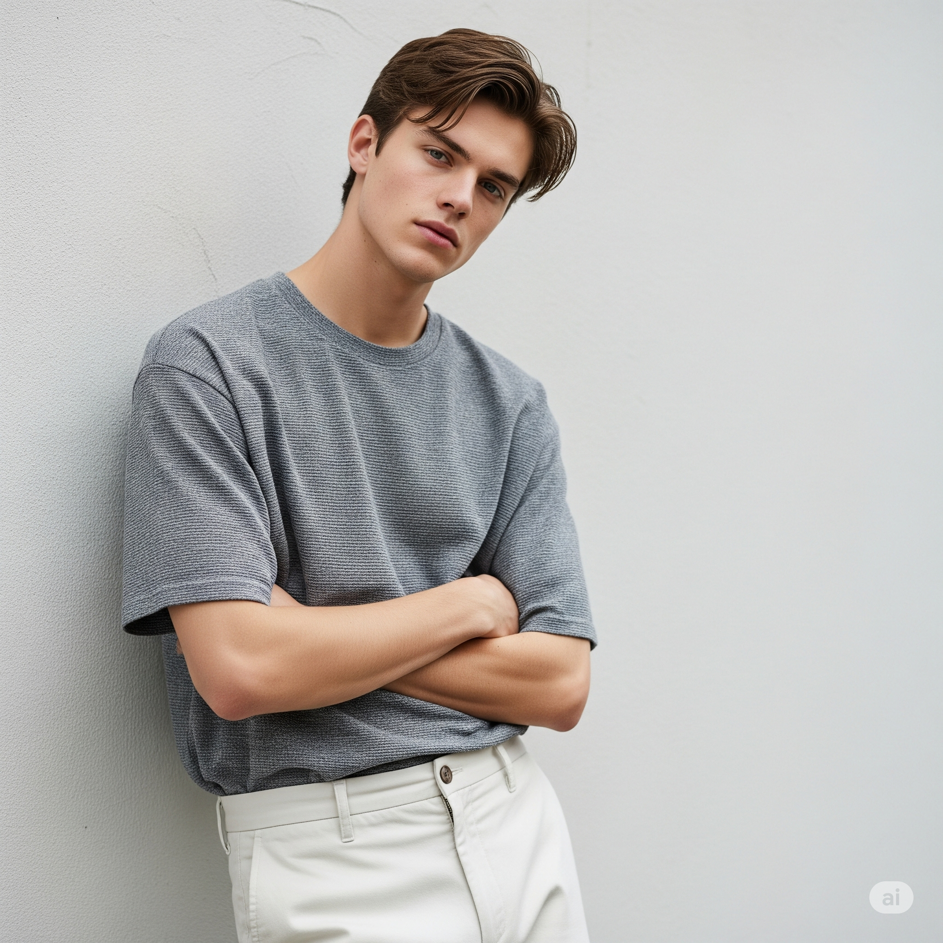 Waffled Men's T-Shirt - Gray