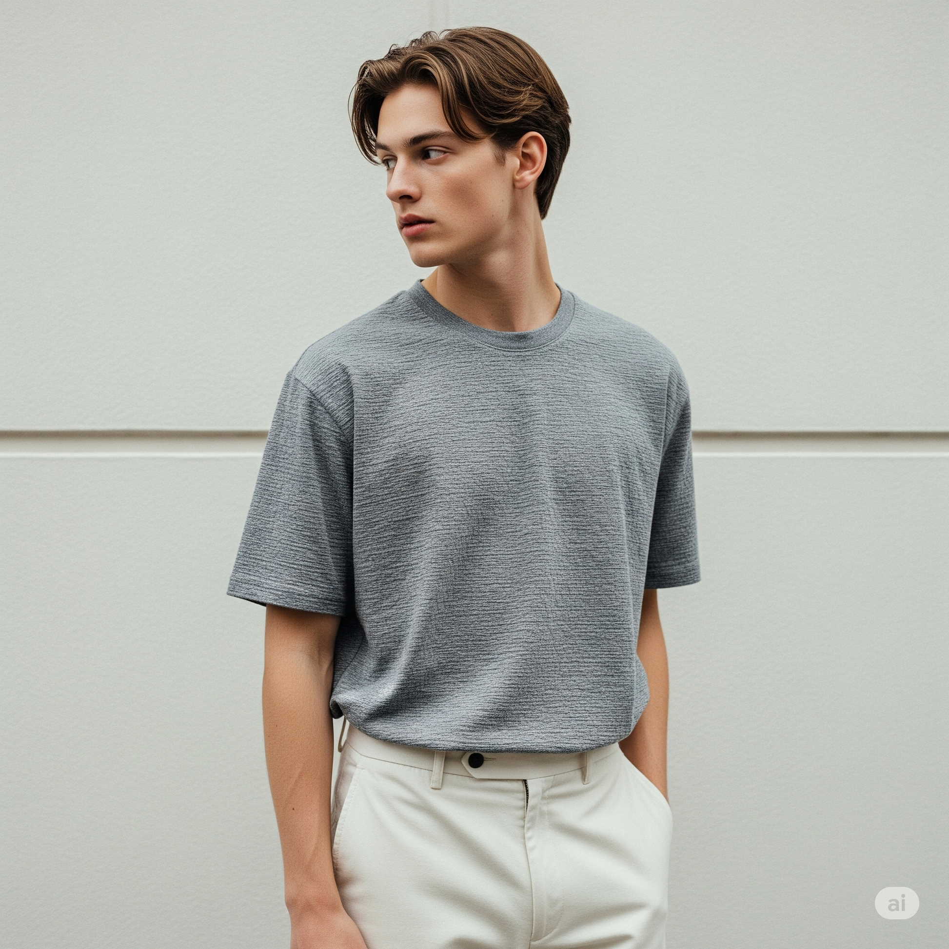 Waffled Men's T-Shirt - Gray