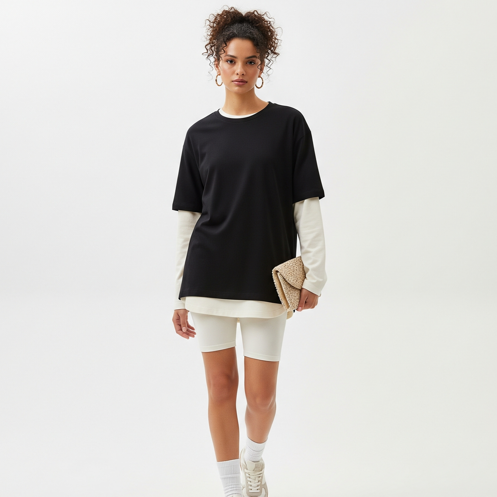 Women's Solid T-shirts - Black