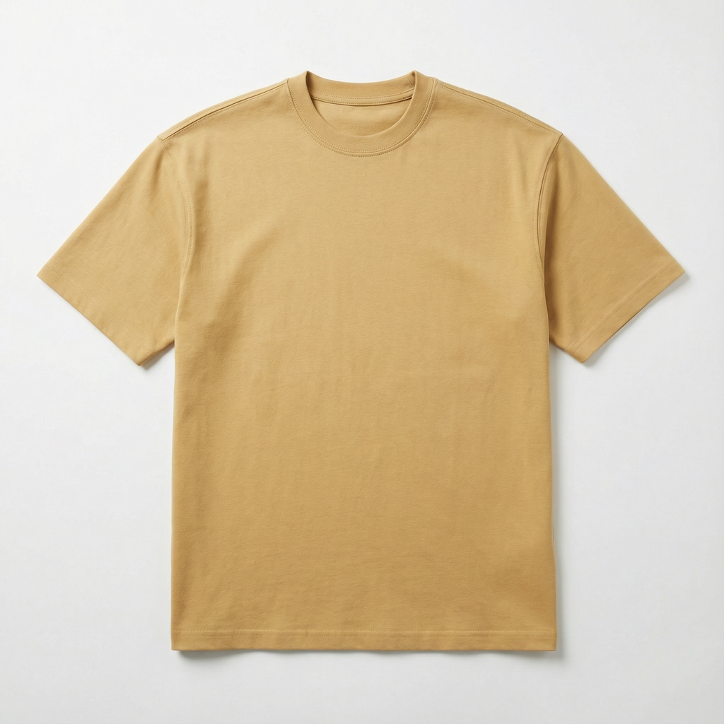 Men’s Urban Elite Vibe Oversized Heavy Cotton T-Shirt – Beige Aura