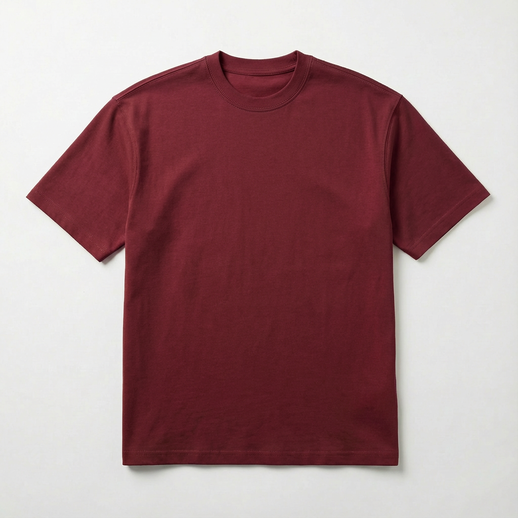 Men T-Shirt Oversized Heavy Cotton Maroon Aura