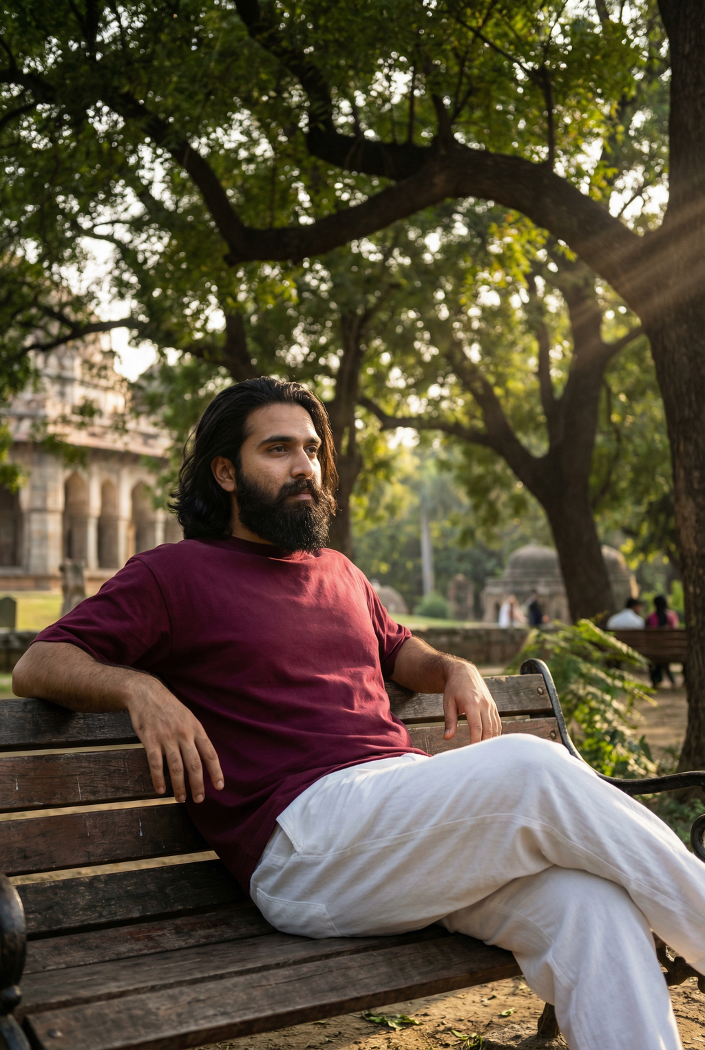 Men T-Shirt Oversized Heavy Cotton Maroon Aura