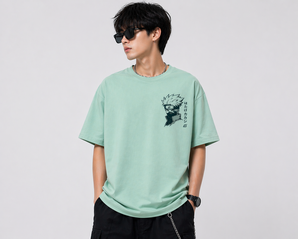 GNB "Lone Shinobi" Relaxed Fit / Loose Fit (Oversized) Tee – Sage Green