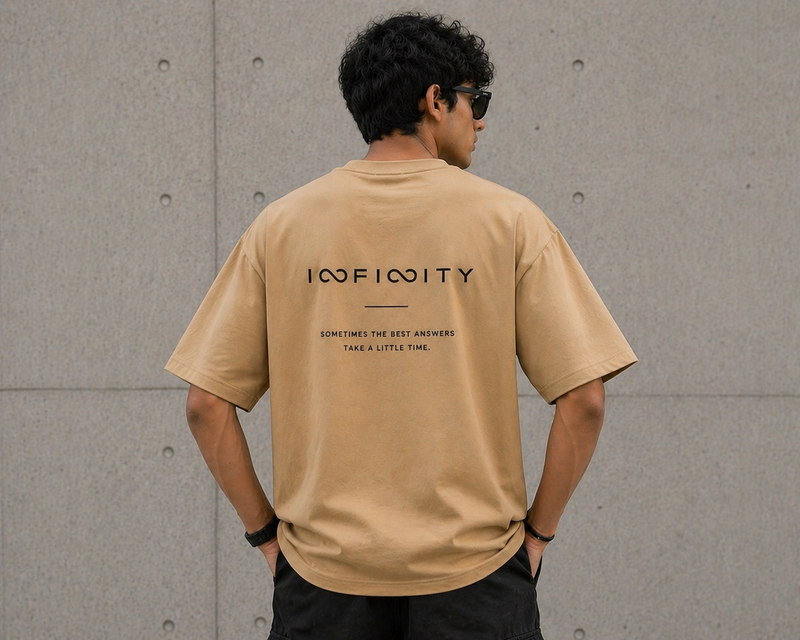 GNB “Infinity Flow” Oversized Tee – Sand Beige