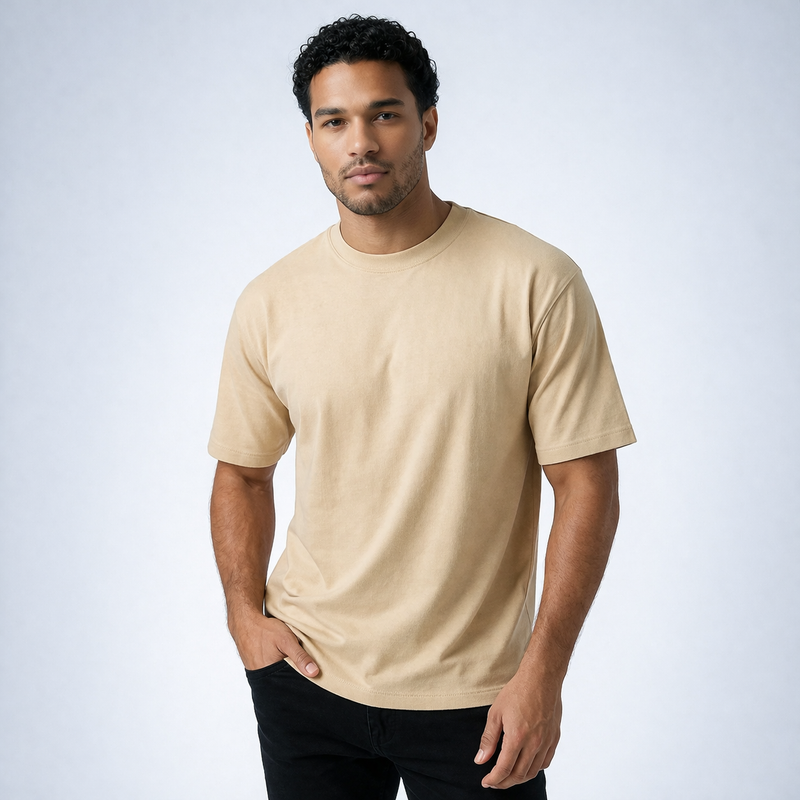 Men's T-Shirt – GNB Desert Luxe Relaxed Fit / Loose Fit (Oversized) Tee (Beige Aura)