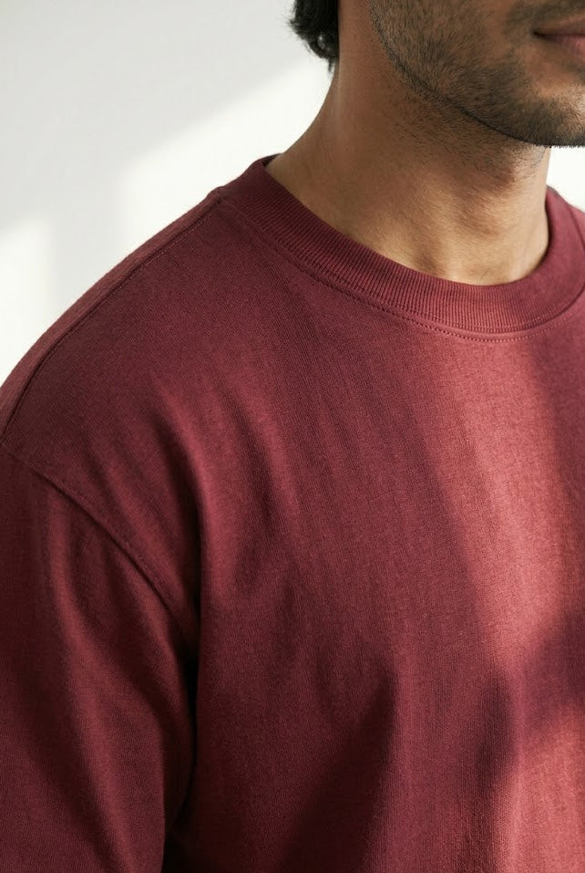 Men's T-Shirt – GNB Royal Maroon Oversized Heavy Tee