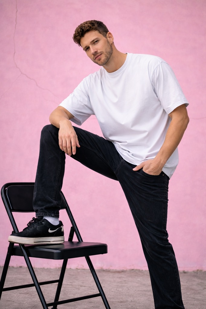 Men's T-Shirt – Street Core Oversized (White)